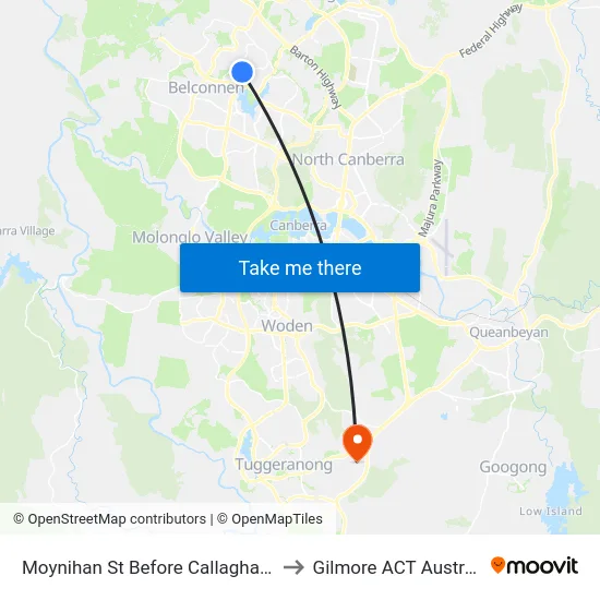 Moynihan St Before Callaghan St to Gilmore ACT Australia map