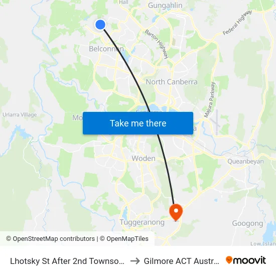 Lhotsky St After 2nd Townson Cr to Gilmore ACT Australia map