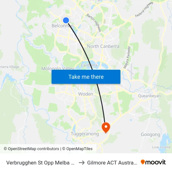 Verbrugghen St Opp Melba Hs to Gilmore ACT Australia map