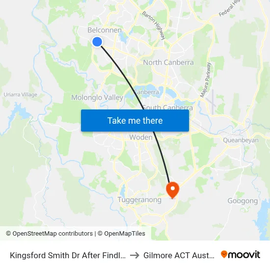 Kingsford Smith Dr After Findlay St to Gilmore ACT Australia map