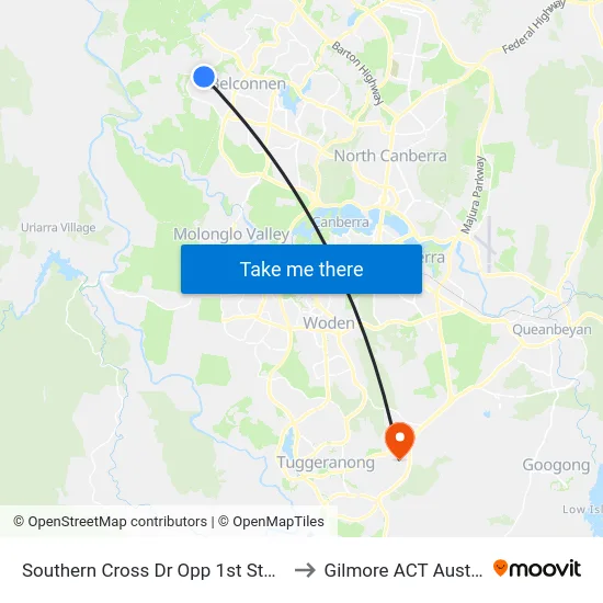 Southern Cross Dr Opp 1st Starke St to Gilmore ACT Australia map