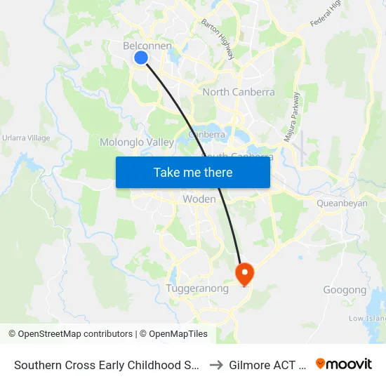 Southern Cross Early Childhood School Wirraway Cr to Gilmore ACT Australia map