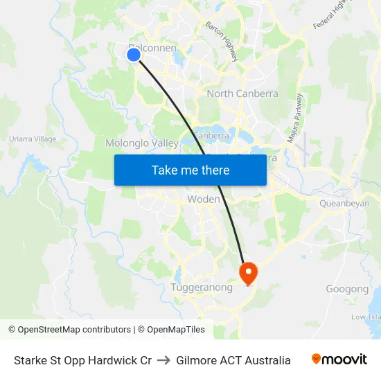 Starke St Opp Hardwick Cr to Gilmore ACT Australia map