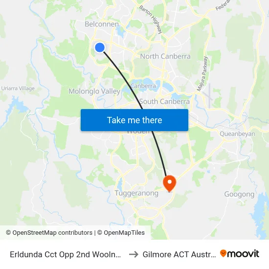 Erldunda Cct Opp 2nd Woolner Cct to Gilmore ACT Australia map
