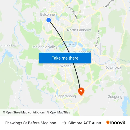 Chewings St Before Mcginness St to Gilmore ACT Australia map