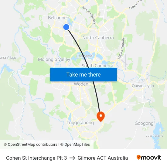 Cohen St Interchange Plt 3 to Gilmore ACT Australia map