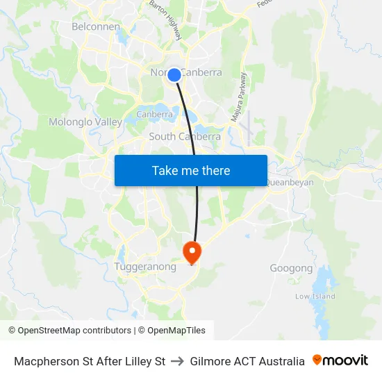 Macpherson St After Lilley St to Gilmore ACT Australia map