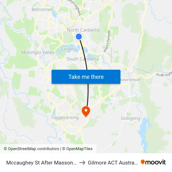 Mccaughey St After Masson St to Gilmore ACT Australia map