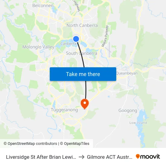 Liversidge St After Brian Lewis Cr to Gilmore ACT Australia map