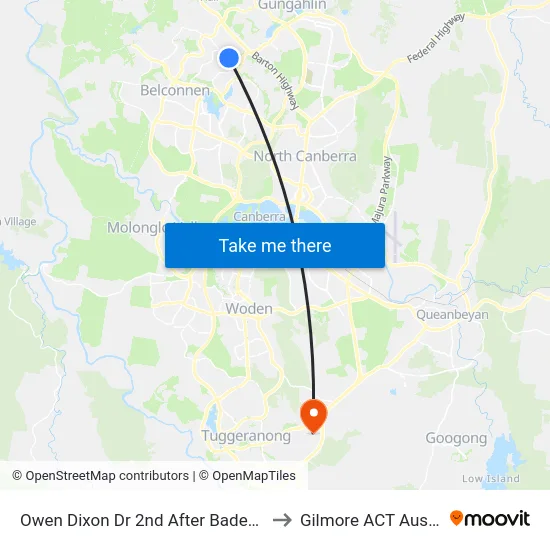 Owen Dixon Dr 2nd After Badenoch Cr to Gilmore ACT Australia map