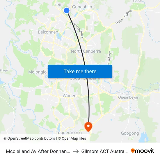 Mcclelland Av After Donnan St to Gilmore ACT Australia map