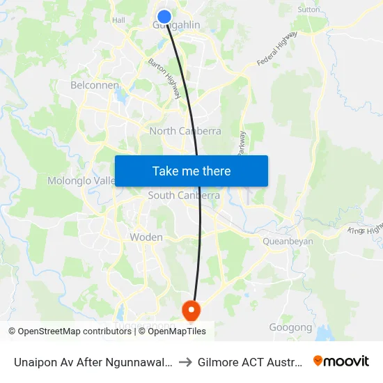 Unaipon Av After Ngunnawal Ps to Gilmore ACT Australia map