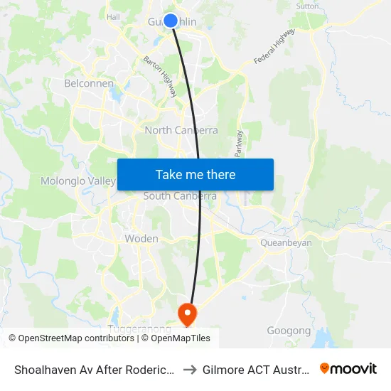 Shoalhaven Av After Roderick St to Gilmore ACT Australia map