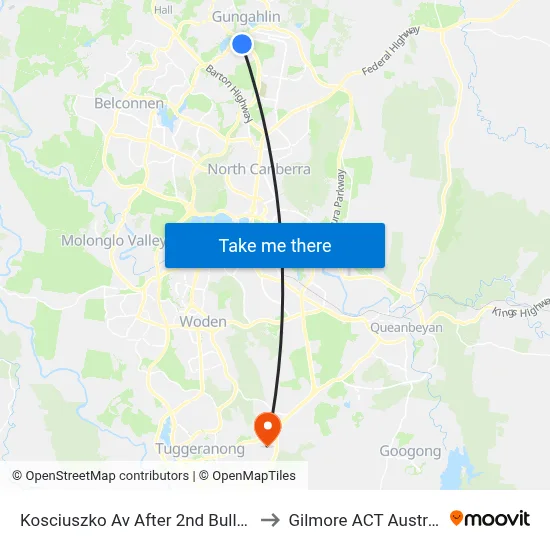 Kosciuszko Av After 2nd Buller Cr to Gilmore ACT Australia map