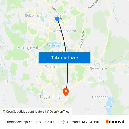 Ellenborough St Opp Daintree Cr to Gilmore ACT Australia map