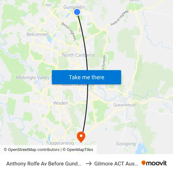 Anthony Rolfe Av Before Gundaroo Rd to Gilmore ACT Australia map