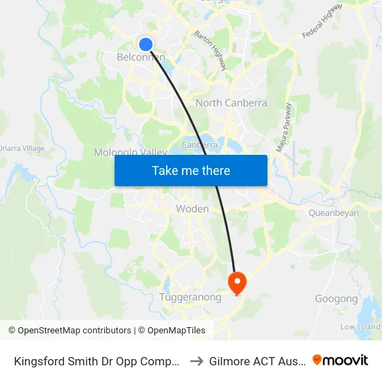 Kingsford Smith Dr Opp Companion Cr to Gilmore ACT Australia map