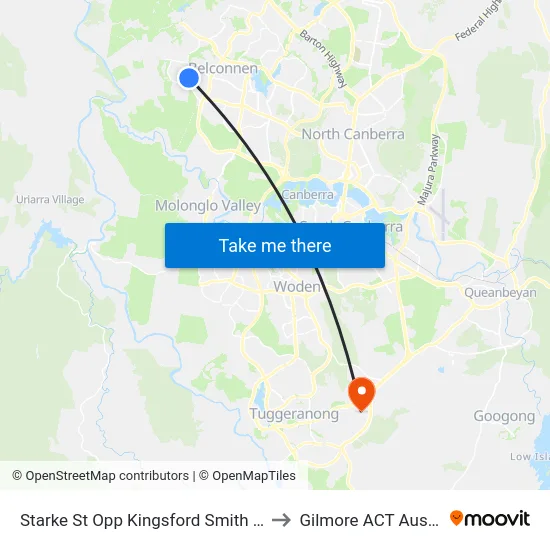 Starke St Opp Kingsford Smith School to Gilmore ACT Australia map