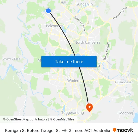 Kerrigan St Before Traeger St to Gilmore ACT Australia map