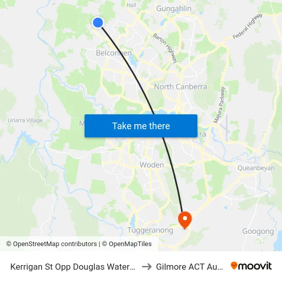 Kerrigan St Opp Douglas Waterhouse Dr to Gilmore ACT Australia map