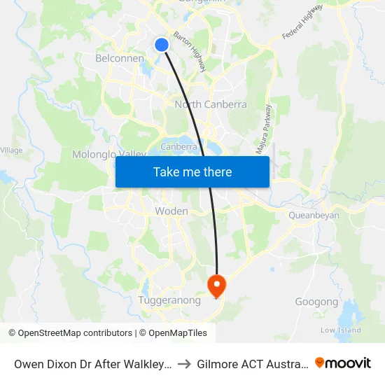 Owen Dixon Dr After Walkley Pl to Gilmore ACT Australia map
