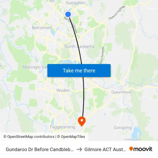 Gundaroo Dr Before Candblebark Cl to Gilmore ACT Australia map