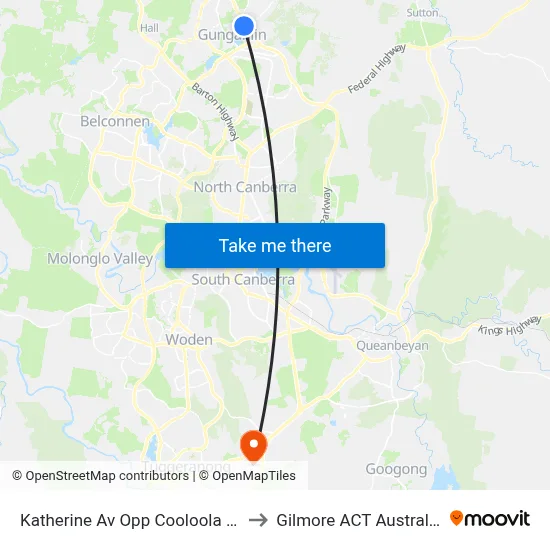 Katherine Av Opp Cooloola St to Gilmore ACT Australia map