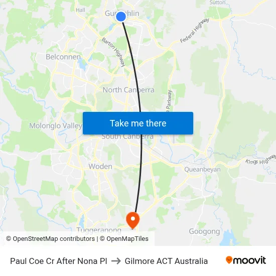 Paul Coe Cr After Nona Pl to Gilmore ACT Australia map