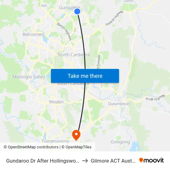 Gundaroo Dr After Hollingsworth St to Gilmore ACT Australia map