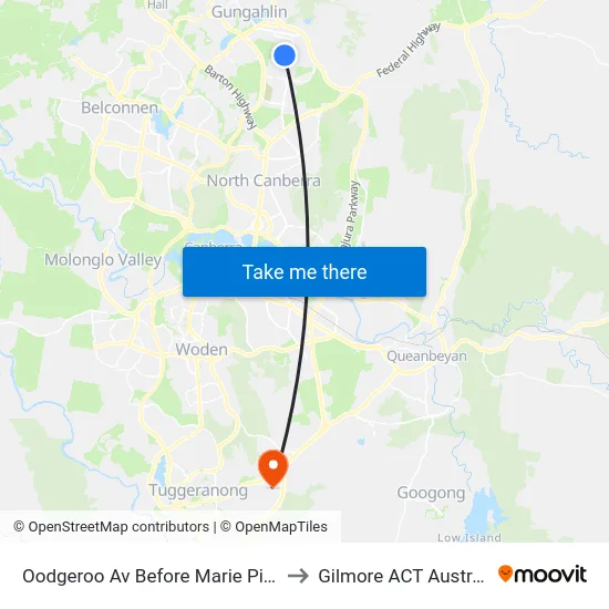 Oodgeroo Av Before Marie Pitt St to Gilmore ACT Australia map