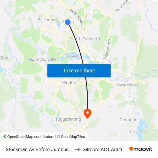 Stockman Av Before Jumbuck Cr to Gilmore ACT Australia map
