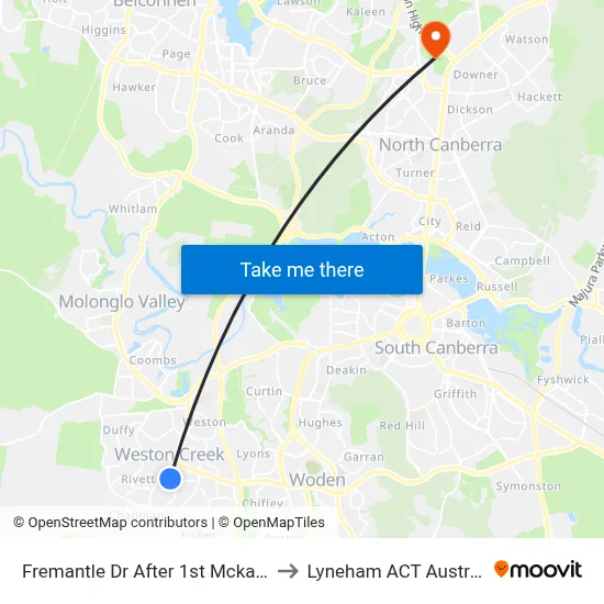 Fremantle Dr After 1st Mckail Cr to Lyneham ACT Australia map