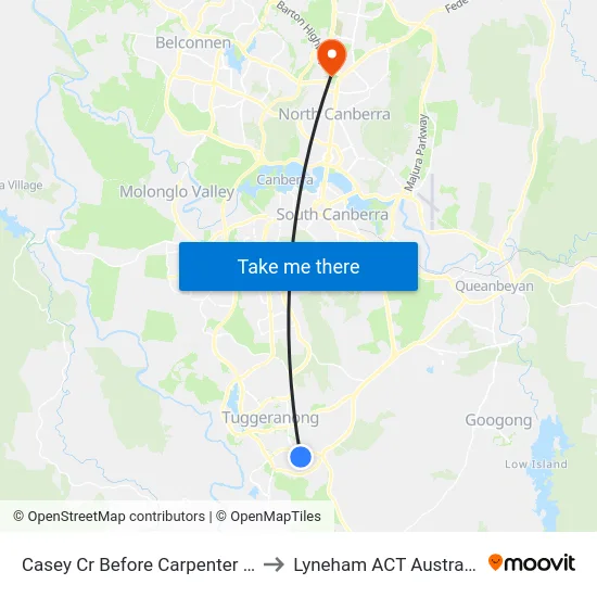 Casey Cr Before Carpenter Cl to Lyneham ACT Australia map
