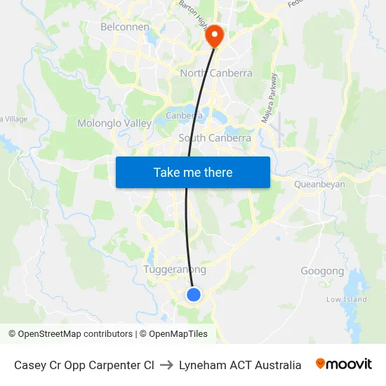 Casey Cr Opp Carpenter Cl to Lyneham ACT Australia map