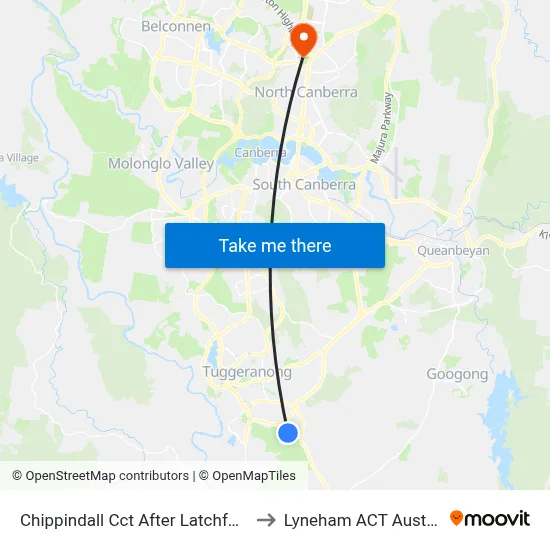 Chippindall Cct After Latchford St to Lyneham ACT Australia map