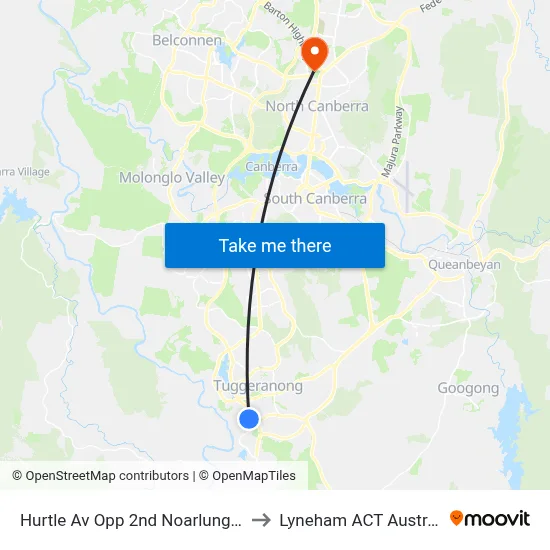 Hurtle Av Opp 2nd Noarlunga Cr to Lyneham ACT Australia map