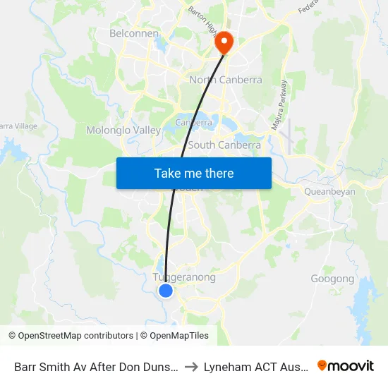 Barr Smith Av After Don Dunstan Dr to Lyneham ACT Australia map