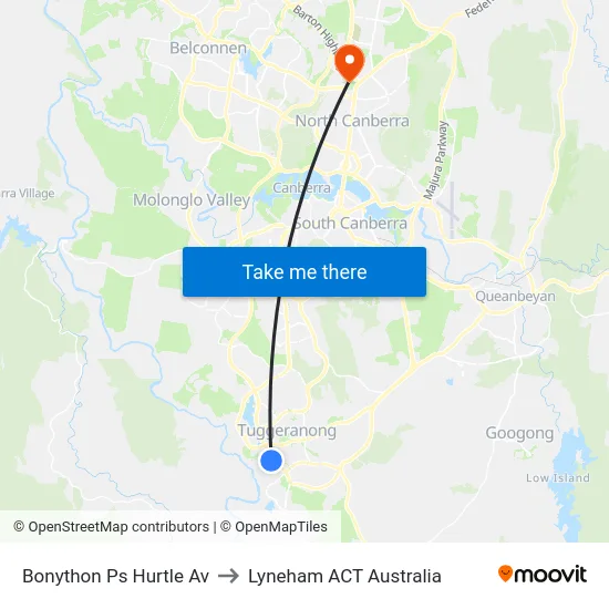Bonython Ps Hurtle Av to Lyneham ACT Australia map
