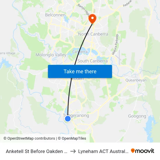 Anketell St Before Oakden St to Lyneham ACT Australia map
