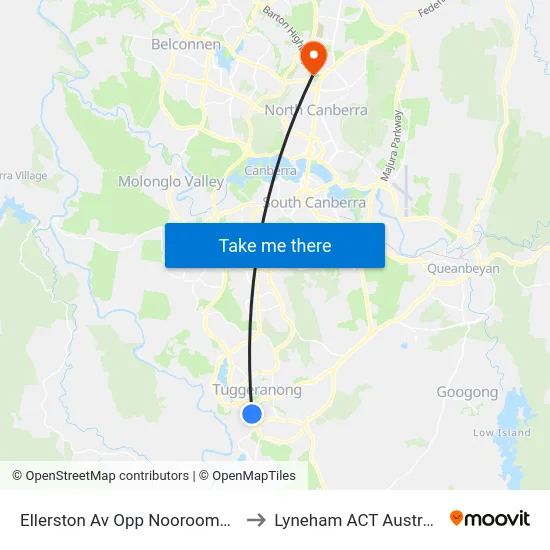 Ellerston Av Opp Noorooma St to Lyneham ACT Australia map