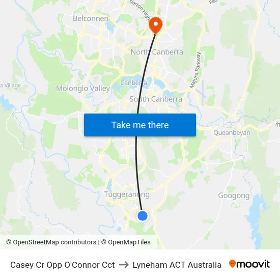 Casey Cr Opp O'Connor Cct to Lyneham ACT Australia map