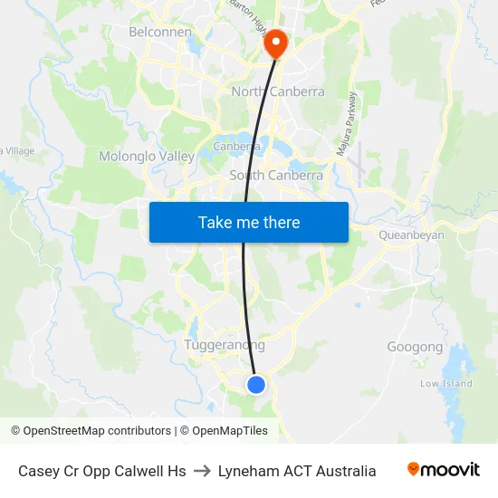 Casey Cr Opp Calwell Hs to Lyneham ACT Australia map