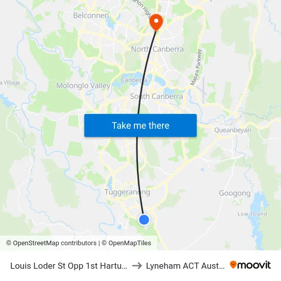 Louis Loder St Opp 1st Hartung Cr to Lyneham ACT Australia map