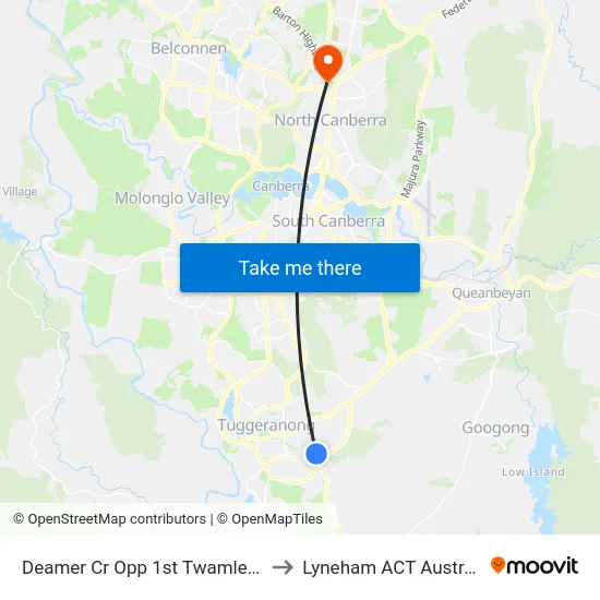 Deamer Cr Opp 1st Twamley Cr to Lyneham ACT Australia map