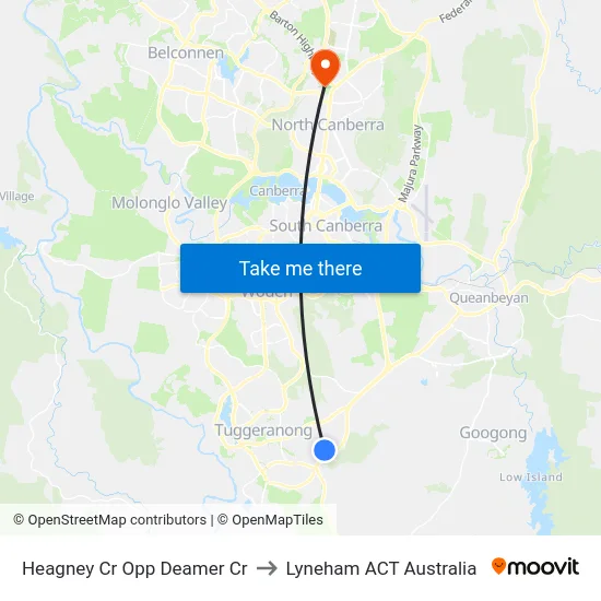Heagney Cr Opp Deamer Cr to Lyneham ACT Australia map
