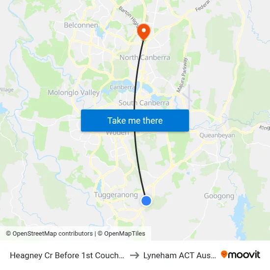 Heagney Cr Before 1st Couchman Cr to Lyneham ACT Australia map