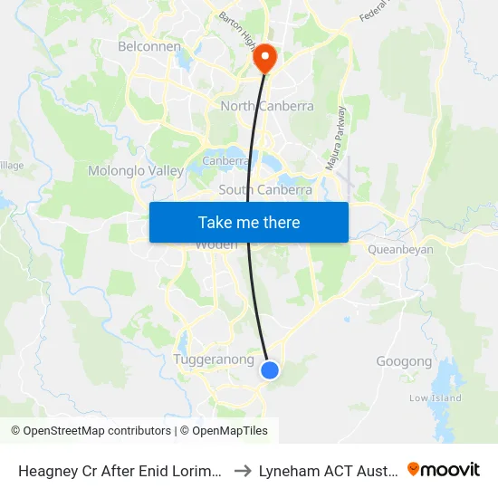 Heagney Cr After Enid Lorimer Cct to Lyneham ACT Australia map