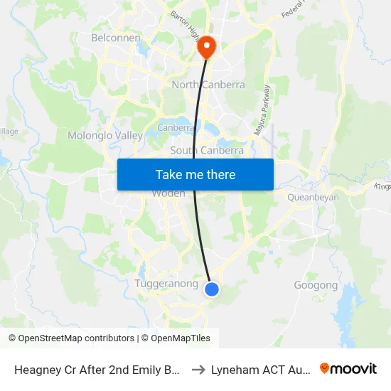 Heagney Cr After 2nd Emily Bulcock Cr to Lyneham ACT Australia map