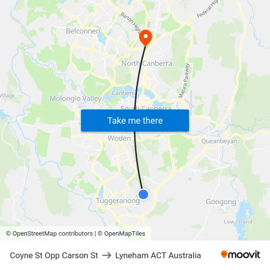 Coyne St Opp Carson St to Lyneham ACT Australia map