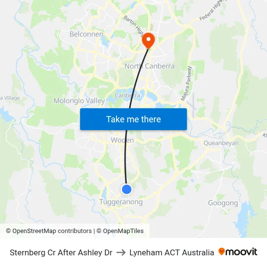 Sternberg Cr After Ashley Dr to Lyneham ACT Australia map